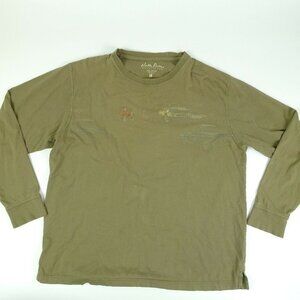 North River long sleeve tee men size XL brown vintage classic car distressed